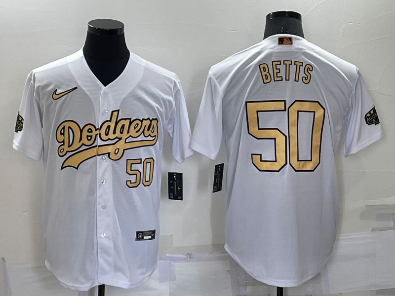 Men Los Angeles Dodgers 50 Betts White 2022 All Star Nike MLB Jerseys